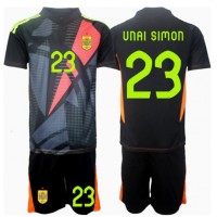 Maglia Calcio Spagna Unai Simon #23 Portiere Seconda Divisa Bambino Europei 2024 Manica Corta (+ pantaloncini)